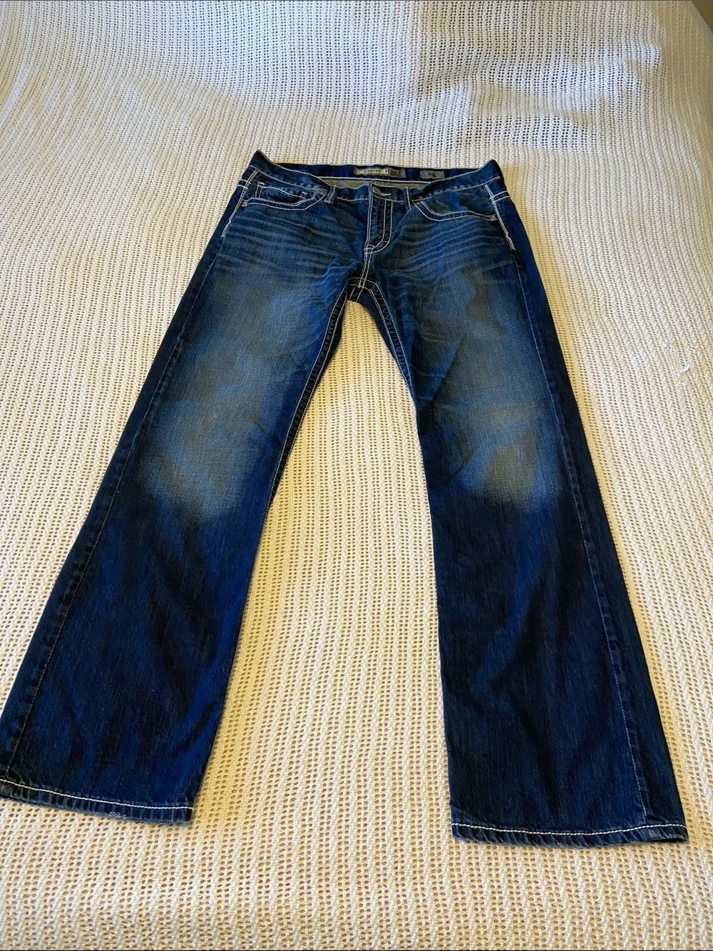 Buckle BKE CARTER Stitch Denim Bootcut Jeans Size 36L x 34” Cowboy Rodeo